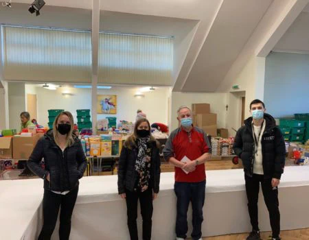 The PHARMExcel team deliver food hampers to one of their local Food Banks