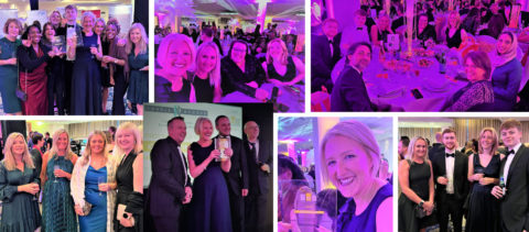 Montage of images of the Business of the Year awardsPharmExcel team at the