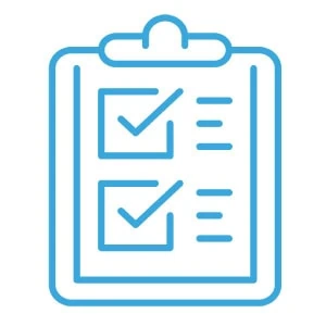 Clipboard with tick boxes