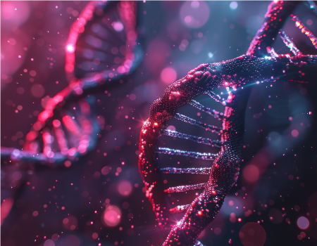 Close up of an abstract helix DNA cell