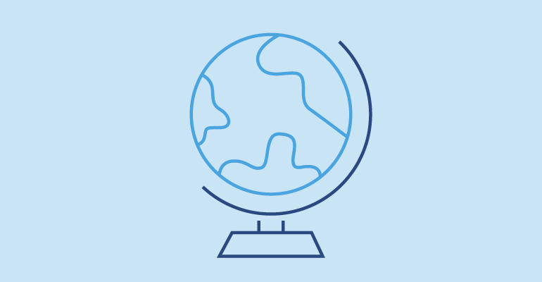 Mental health clinical study globe icon