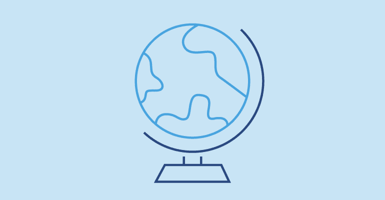Mental health clinical study globe icon