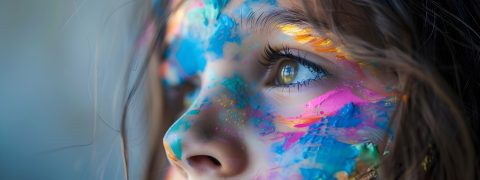 Young girl with painted face