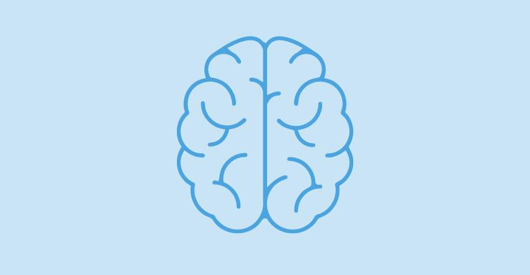 Mental health clinical study icon of a brain