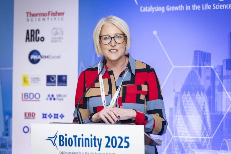 Yvanne speaking at industry event