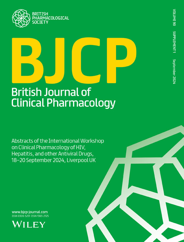 “Green cover of the British Journal of Clinical Pharmacology with large yellow ‘BJCP’ text, British Pharmacological Society logo, and publication details for Volume 90 Supplement 1 (September 2024).”